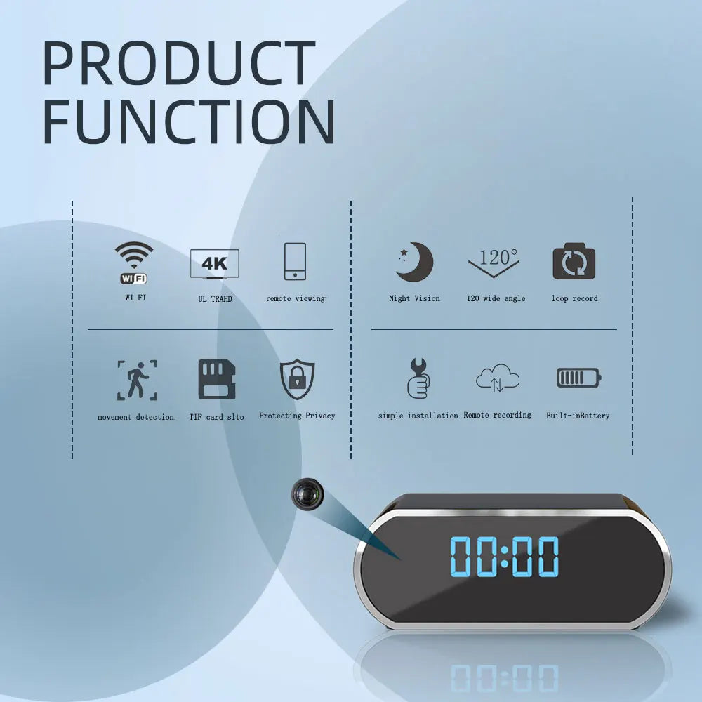 كاميرا صغيرة بدقة 4K وواي فاي وكاميرا على مدار الساعة بدقة عالية
