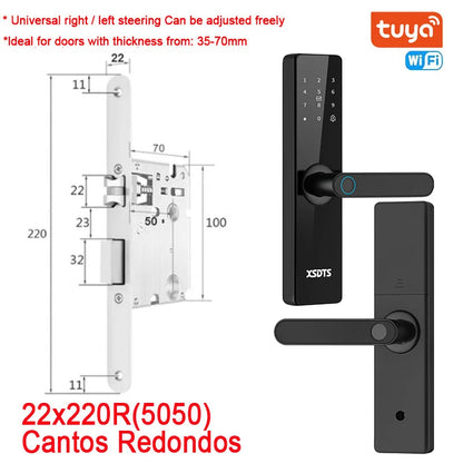 Wifi Electronic Smart Door Lock With Biometric Fingerprint / Smart Card / Password / Key Unlock