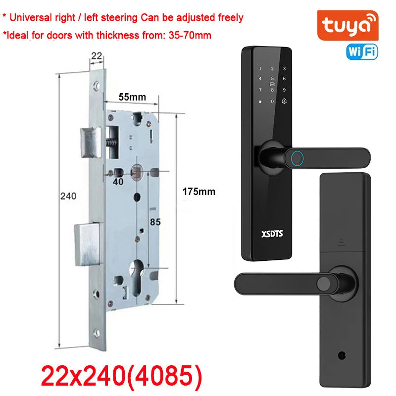 Wifi Electronic Smart Door Lock With Biometric Fingerprint / Smart Card / Password / Key Unlock