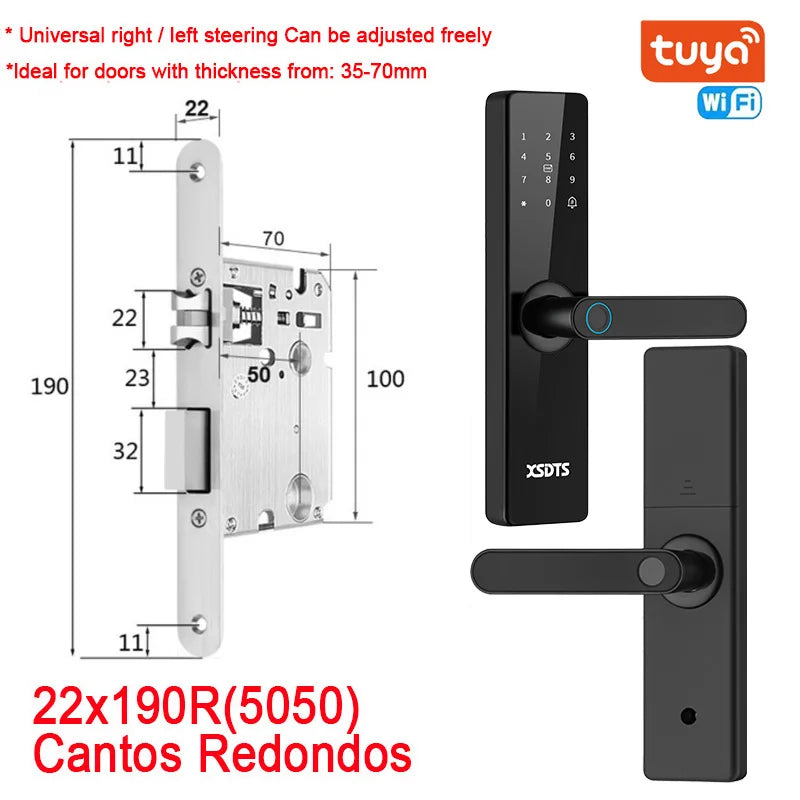 Wifi Electronic Smart Door Lock With Biometric Fingerprint / Smart Card / Password / Key Unlock