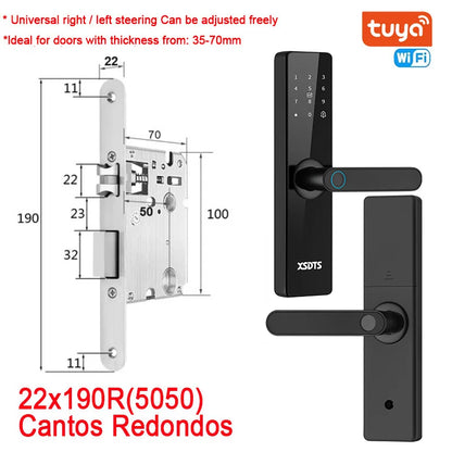 Wifi Electronic Smart Door Lock With Biometric Fingerprint / Smart Card / Password / Key Unlock