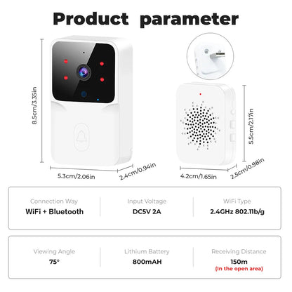 جرس باب فيديو Tuya WiFi اللاسلكي