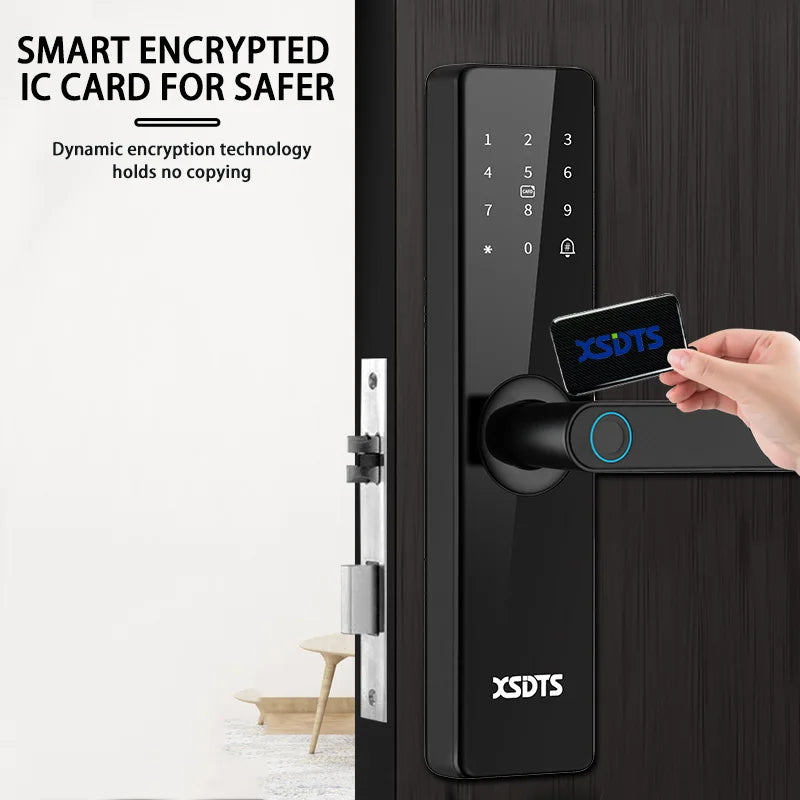 Wifi Electronic Smart Door Lock With Biometric Fingerprint / Smart Card / Password / Key Unlock