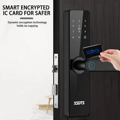 Wifi Electronic Smart Door Lock With Biometric Fingerprint / Smart Card / Password / Key Unlock